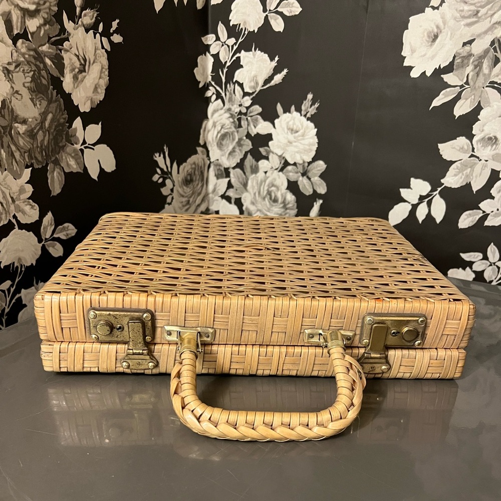 Vintage Rattan Briefcase